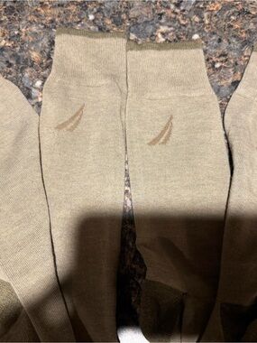 Nautica Men's Olive Green Dress Socks with Subtle Logo